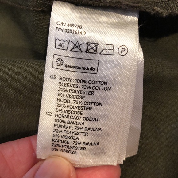 H&M DIVIDED Olive Green Utility hoodie Jacket - Picture 8 of 12